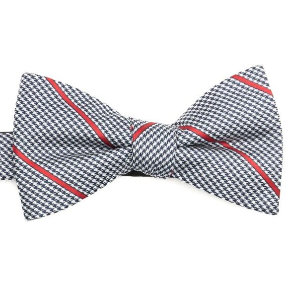 Izod Pre-Tied Adjustable Black Herringbone Stripe Bow Tie Bowtie - Picture 1 of 6
